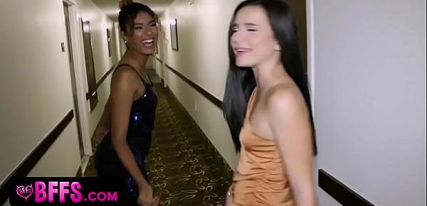  Latina bffs enjoy sucking and fucking in new years eve